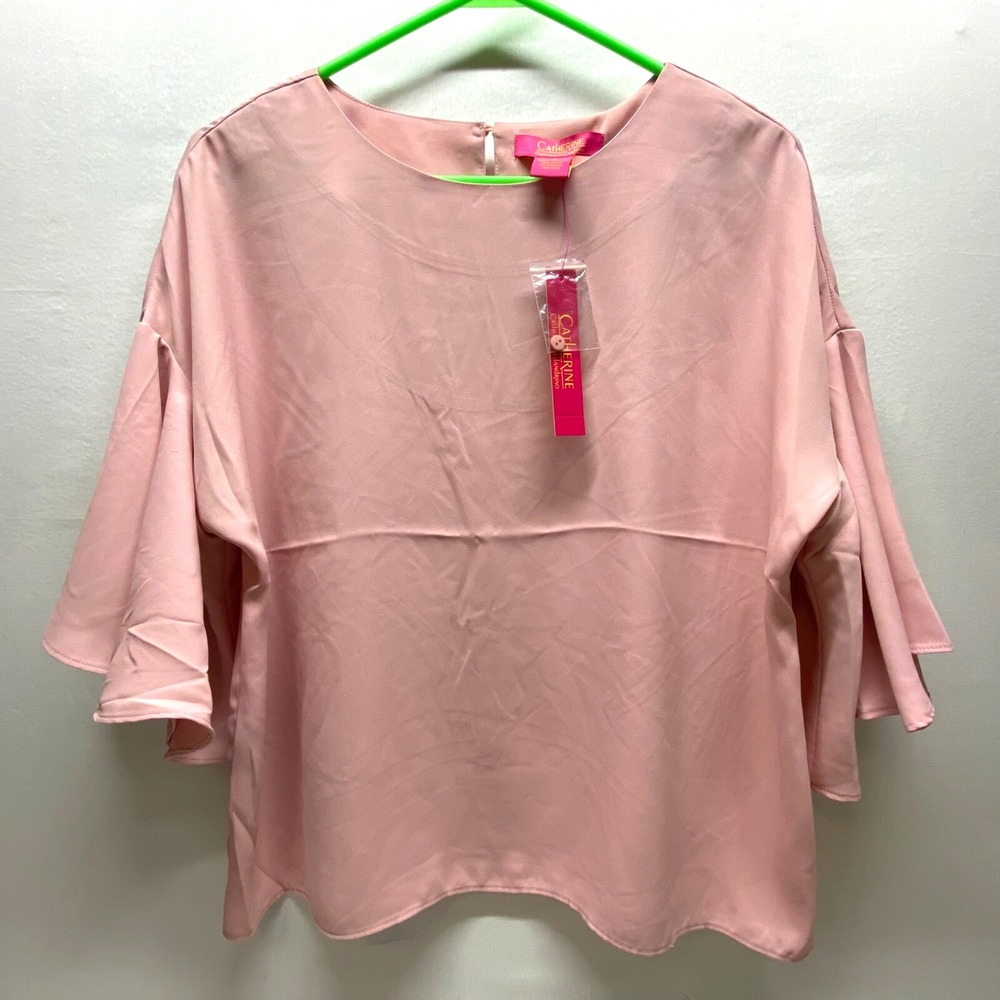 Catherine Malandrino Boxy Bell Sleeve Blouse Women's Small Mauve Pink NWT
